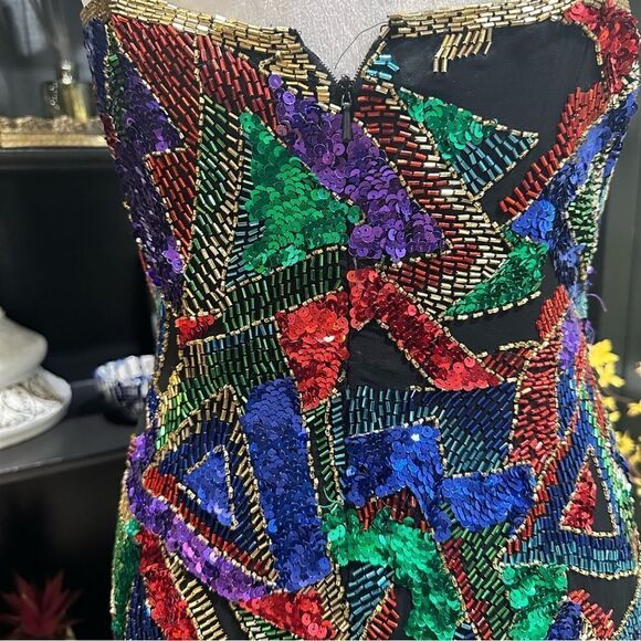 Vintage Lime “Nite” Full‑Sequin Mini Dress • Size US 4 • Retro Glam - Picture 10 of 14